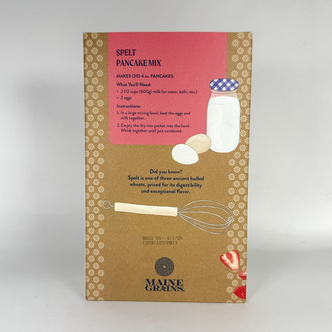 Maine Grains Spelt Pancake Mix (Back)