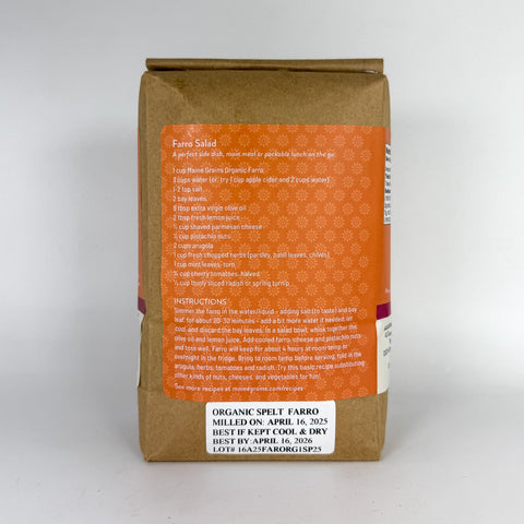 Organic Pearled Farro (Back)