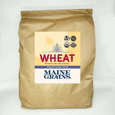 25 pound craft paper bag of stone-milled pastry wheat flour