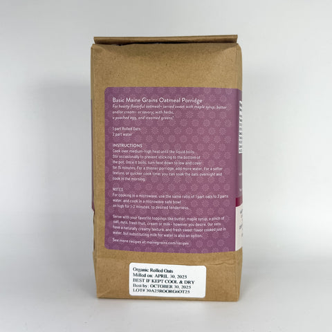 1.75lb Organic Rolled Oats (Back)
