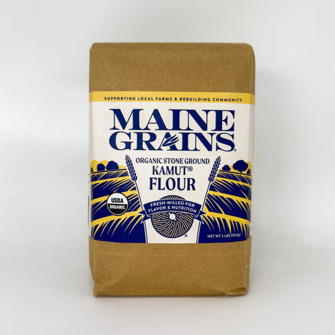 Bag of Kamut Flour on white background