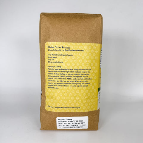 Organic Corn Polenta (Back)