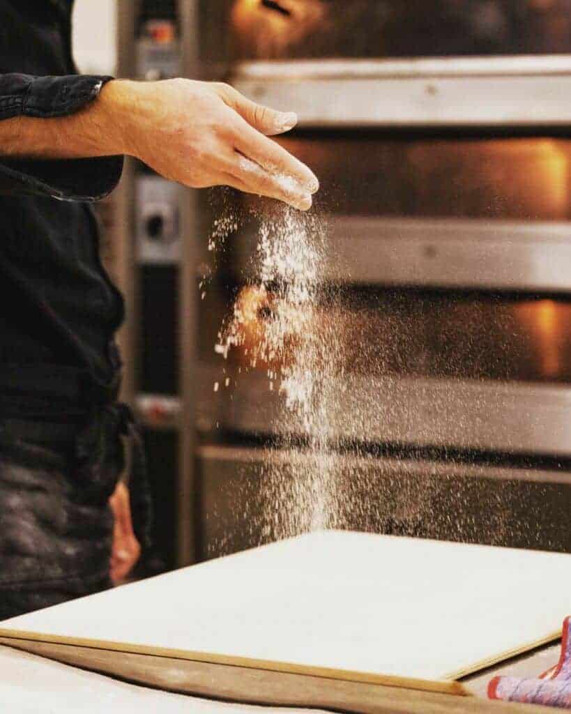 hands of a baker at work