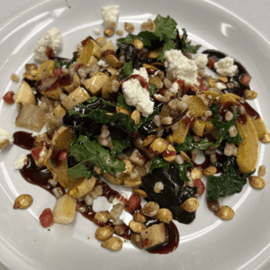 Autumn Farro Salad with Roasted Squash and Pomegranate Molasses