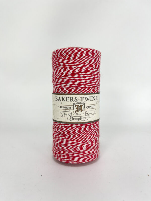 red and white bakers twine